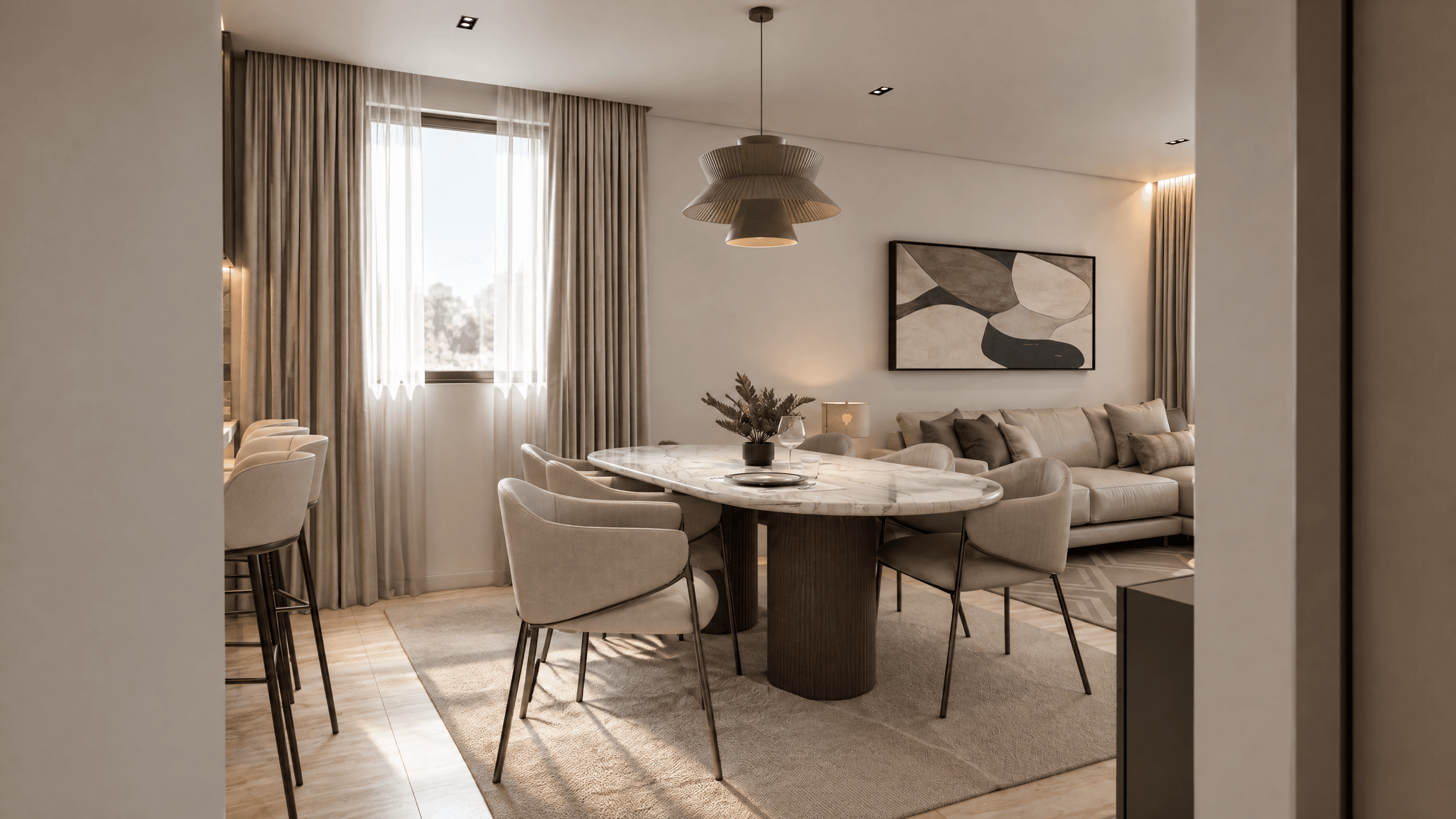 Contemporary interior architectural visualization