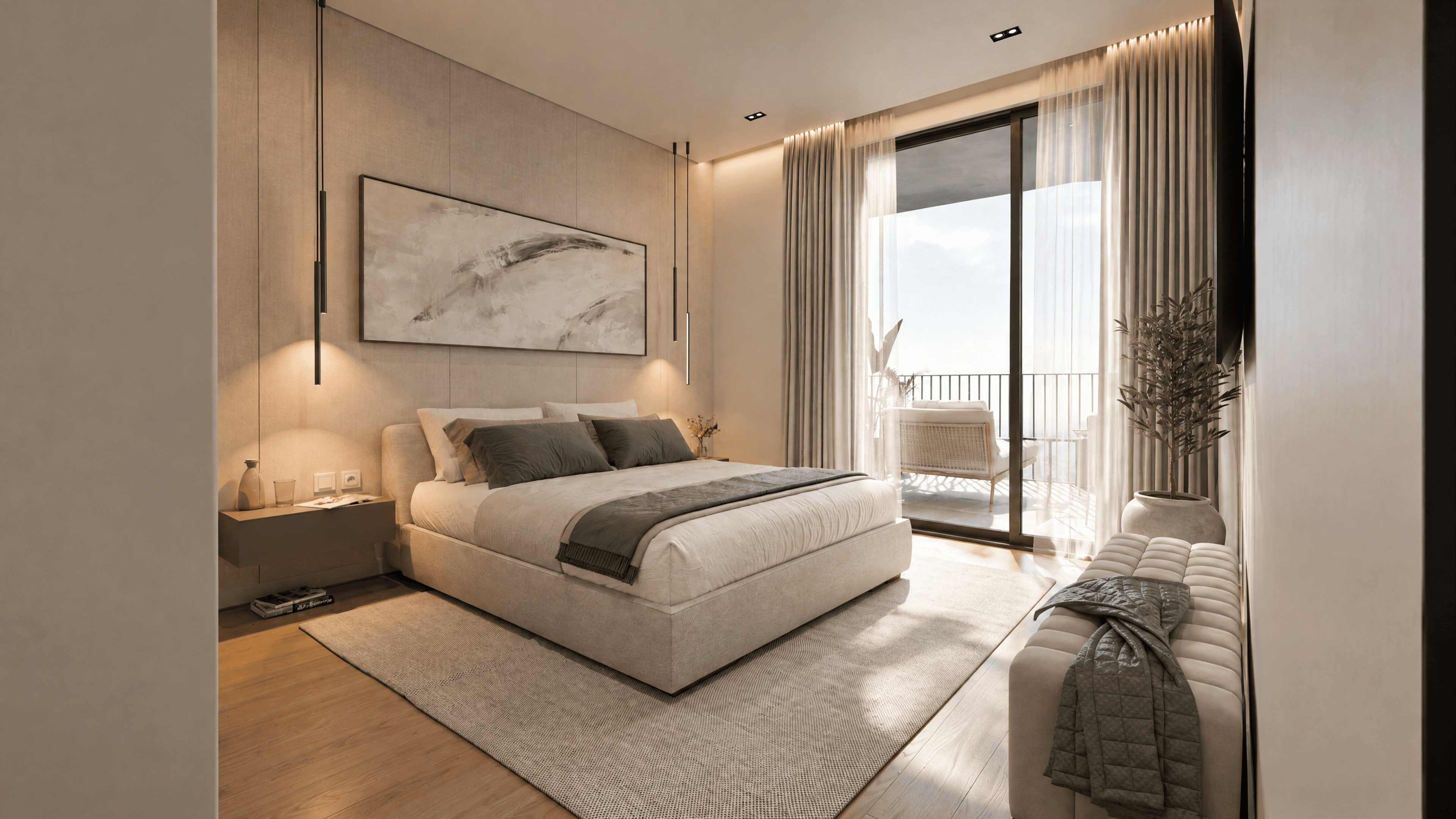 Interior architectural visualization of a refined residential space