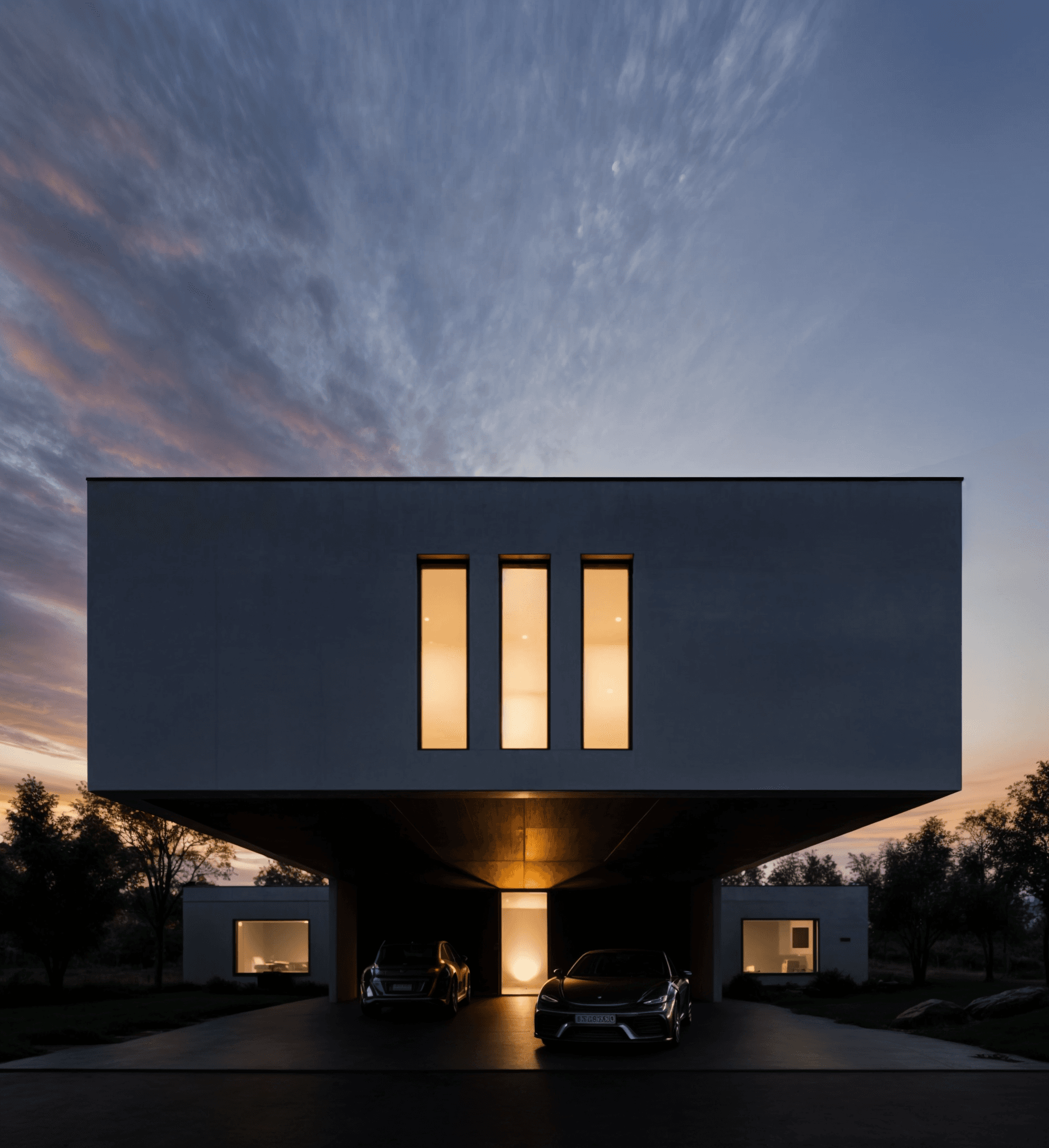 Vertical contemporary residential architecture visualization