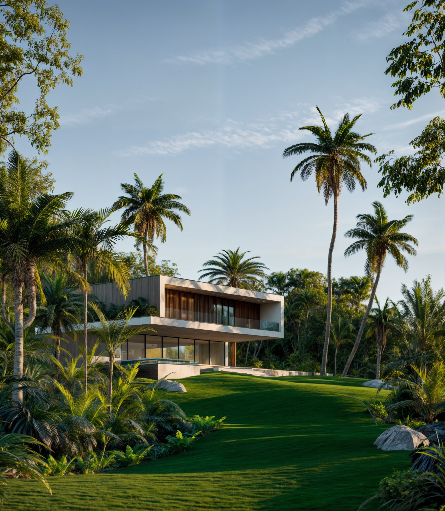 Vertical exterior architectural visualization of a residential project